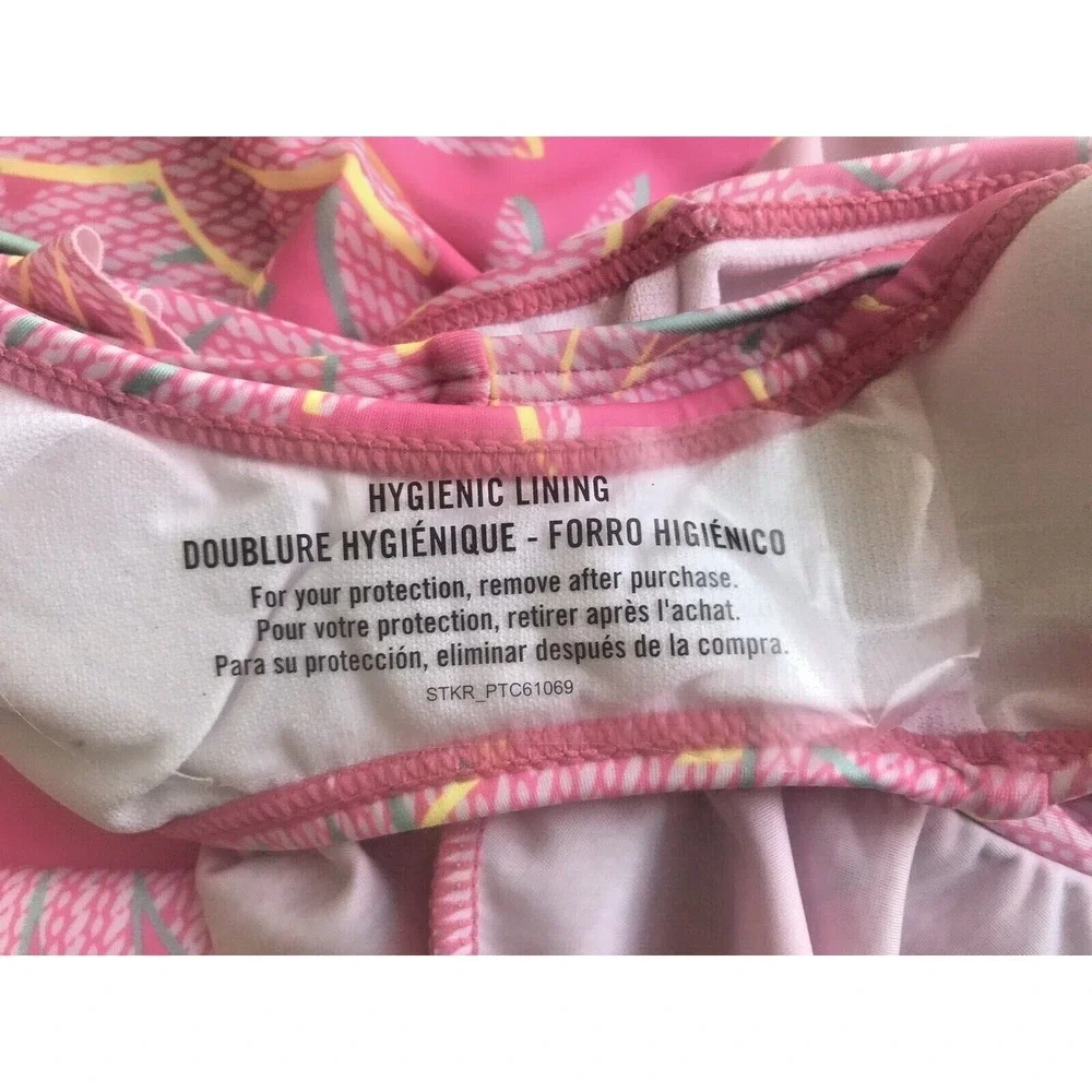 Nautica Girls Palm Tree Bikini Set Carmine Rose‎ Size S